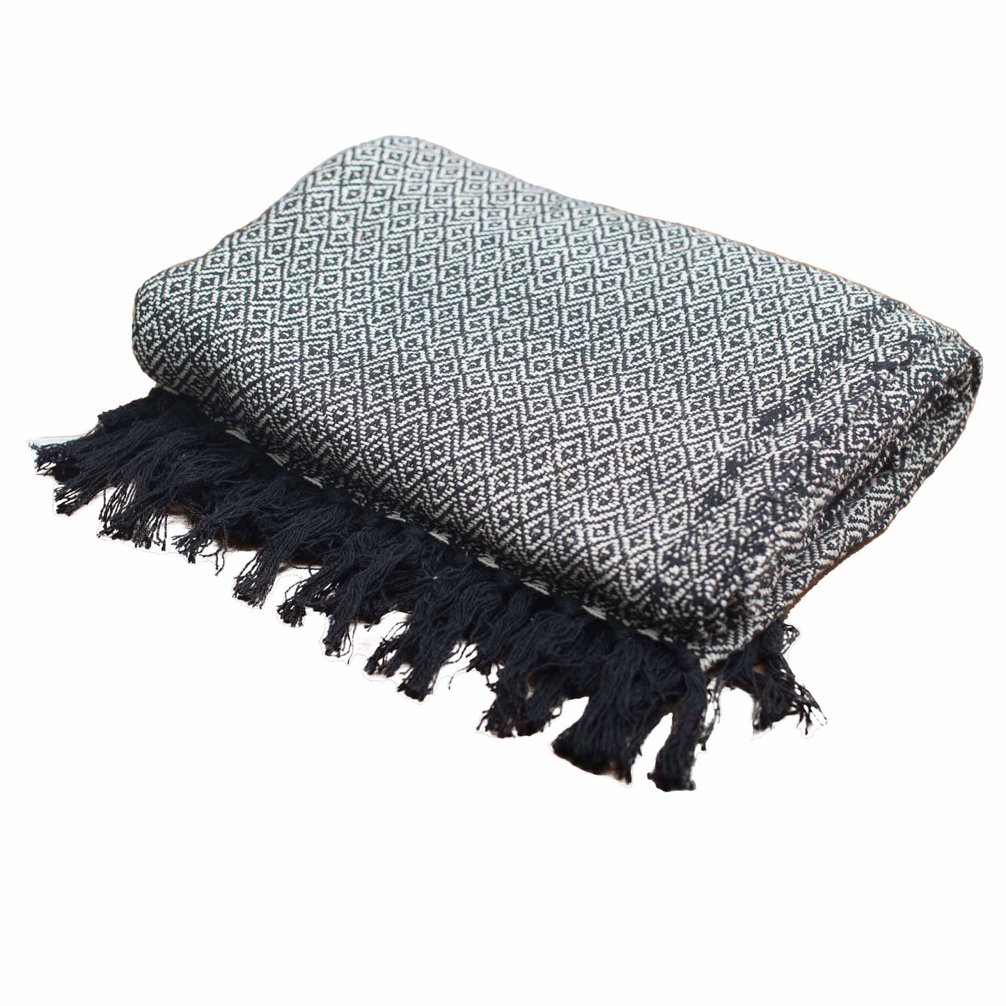 Manta "Boho" Confortável de Algodão - Carbono Pure Aura